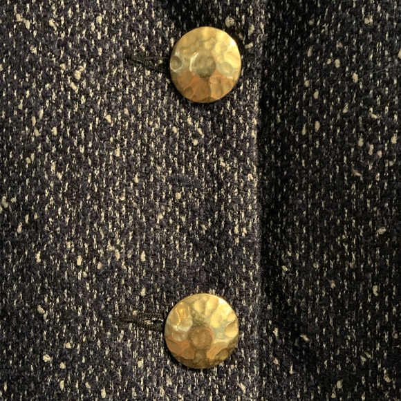 CAbi Black Tweed Wool Blend Lined Vest Gold Buttons Women’s Medium NWT - Picture 3 of 10